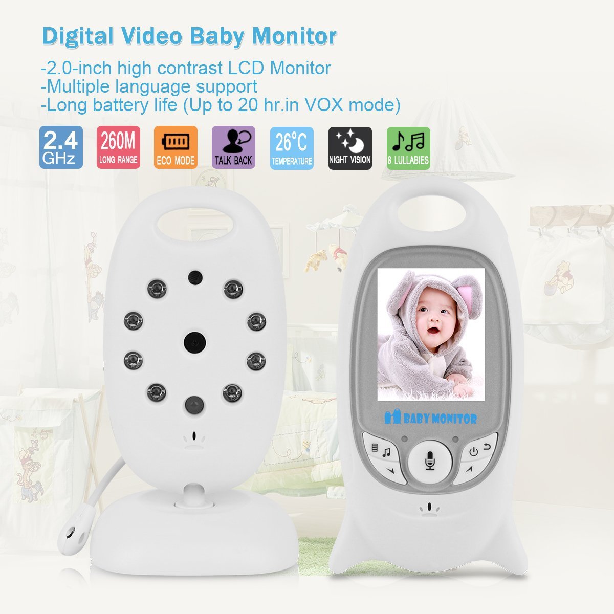 Miniatura 2 de Monitor Camara Bebe Vigilancia Inalambri